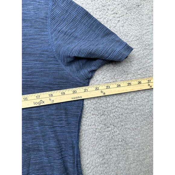 Lululemon training top men’s large navy/black stripe short sleeve - Picture 6 of 9